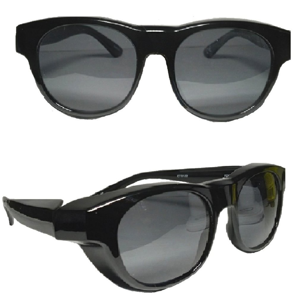 Solar Shield Fit Over Round Sunglasses   - Black